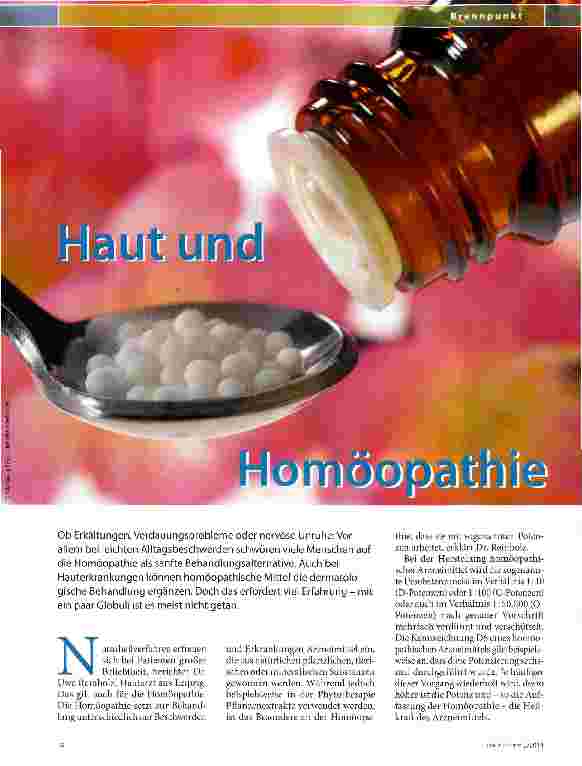 Vorschauseite 1: Haut und Homöopathie