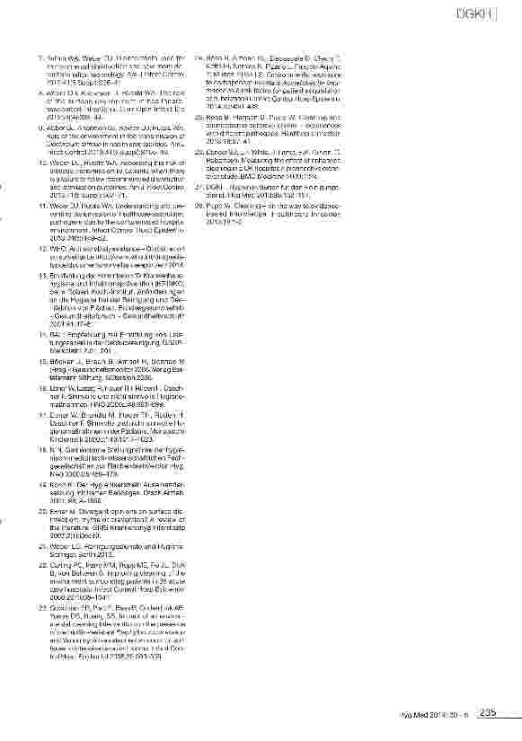 Vorschauseite 4: Reinigung in Krankenhäusern - eine Umfrage der DGKH im Jahr 2013