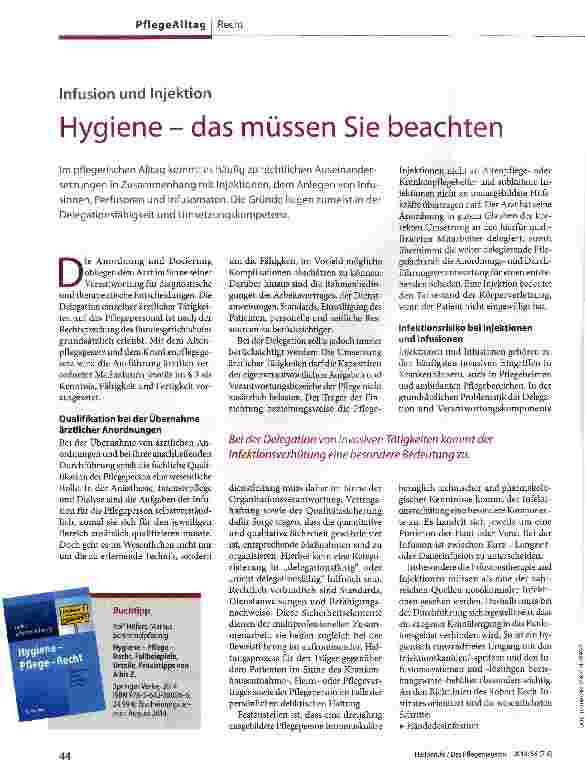 Vorschauseite 1: Hygiene - das müssen Sie beachten
