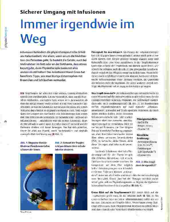 Vorschauseite 1: Sicherer Umgang mit InfusionenImmer irgendwie im Weg