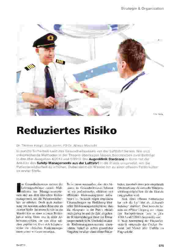 Vorschauseite 1: Reduziertes Risiko