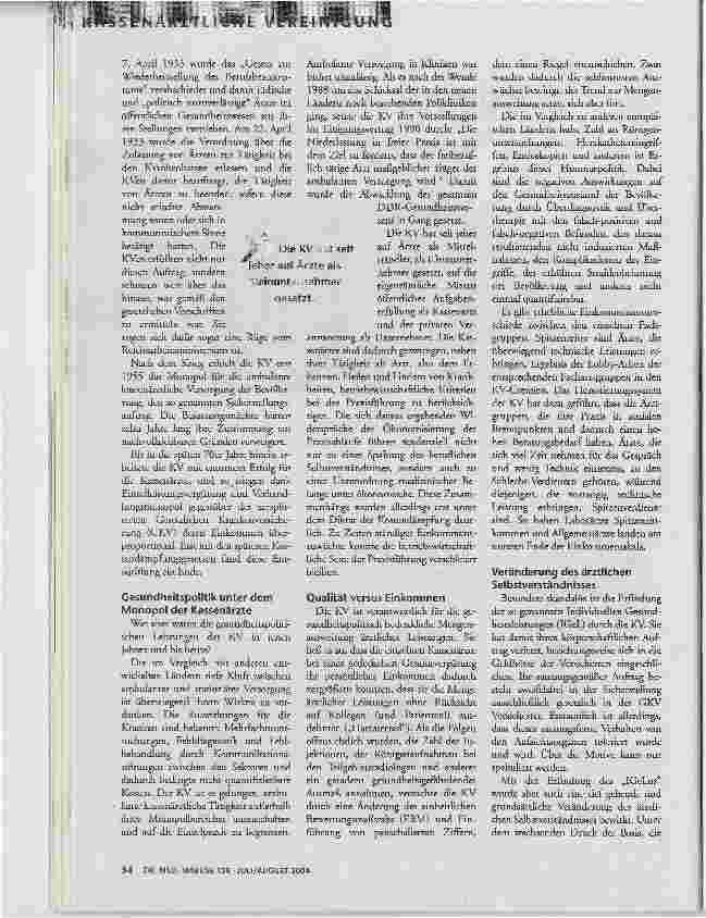 Vorschauseite 2: Beginn des Chaos?Entmachtung der Kassenärztlichen Vereinigung