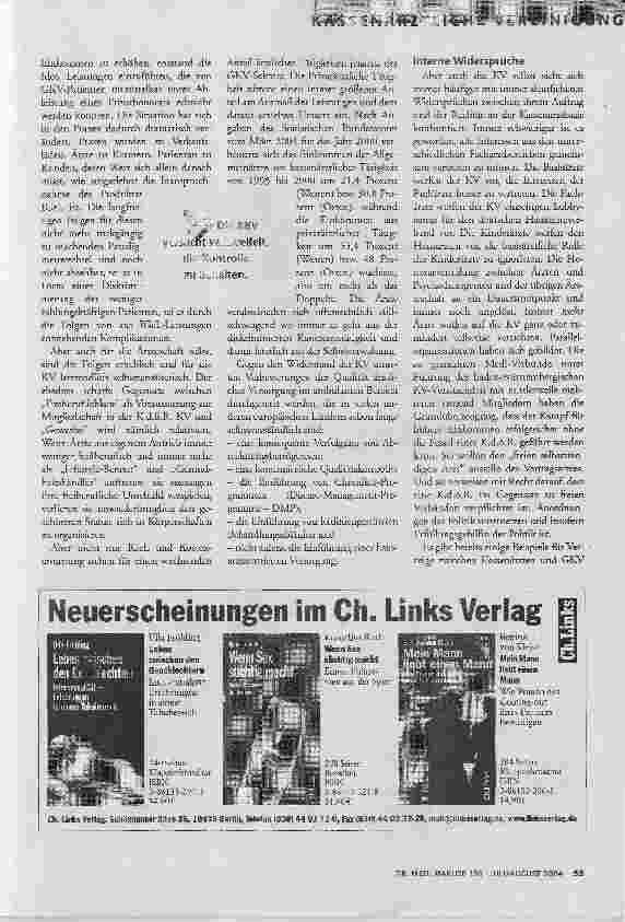 Vorschauseite 3: Beginn des Chaos?Entmachtung der Kassenärztlichen Vereinigung