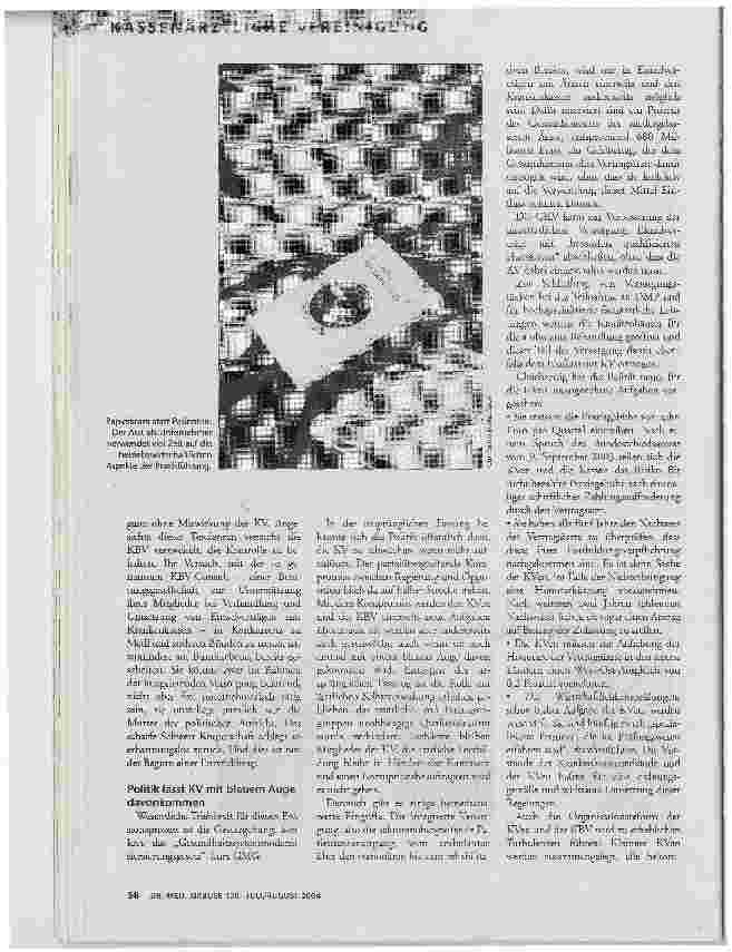 Vorschauseite 4: Beginn des Chaos?Entmachtung der Kassenärztlichen Vereinigung