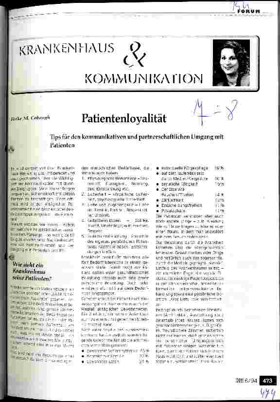 Vorschauseite 1: Patientenloyalität Tips für kommunikativen und partnerschaftlichen Umgang mit Patienten