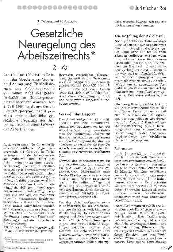 Vorschauseite 1: Gesetzliche Neuregelung des Arbeitsrechts