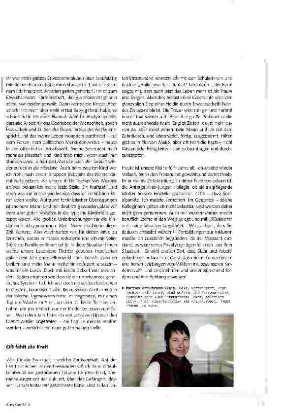 Vorschauseite 2: Ich wollte nicht ohne Beruf leben