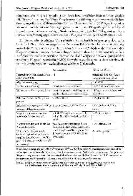 Vorschauseite 4: Der Stand des Aufbaus von Pflegestützpunkten in Rheinland-Pfalz und Niedersachsen im Jahr 2011