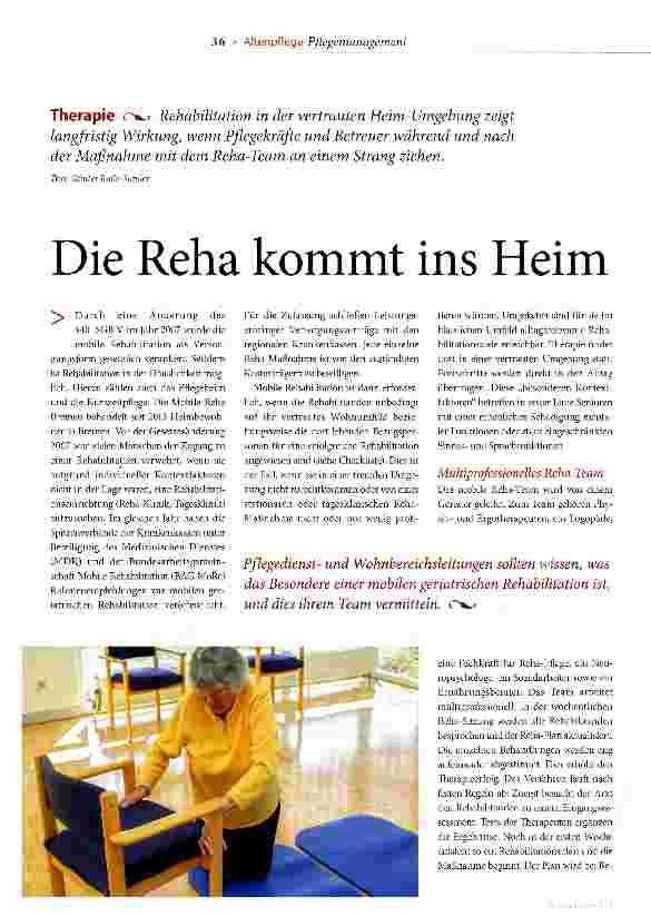 Vorschauseite 1: Die Reha kommt ins Heim