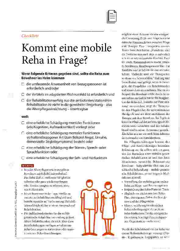 Vorschauseite 3: Die Reha kommt ins Heim