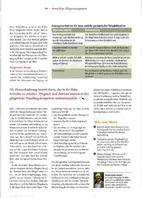 Vorschauseite 4: Die Reha kommt ins Heim