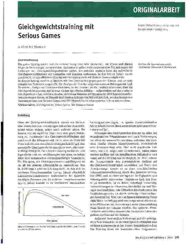 Vorschauseite 1: Gleichgewichtstraining mit Serious Games