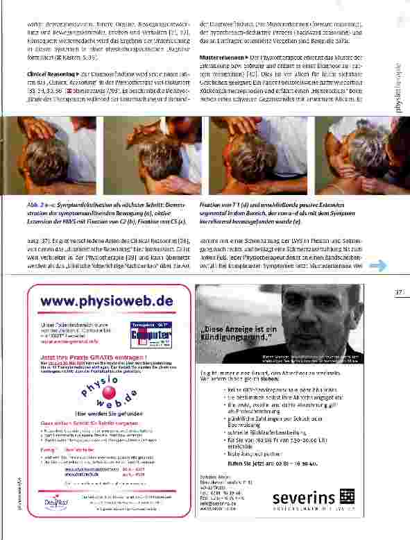 Vorschauseite 4: Plädoyer für die physiotherapeutische DiagnoseWer denkt, stellt Diagnosen