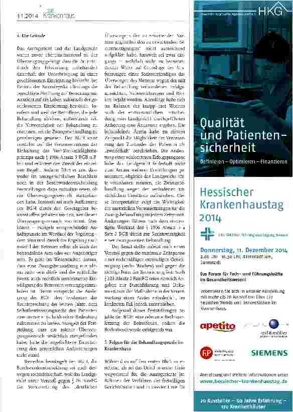 Vorschauseite 2: Anforderungen an die Rechtmäßigkeit einer ärztlichen Zwangsbehandlung