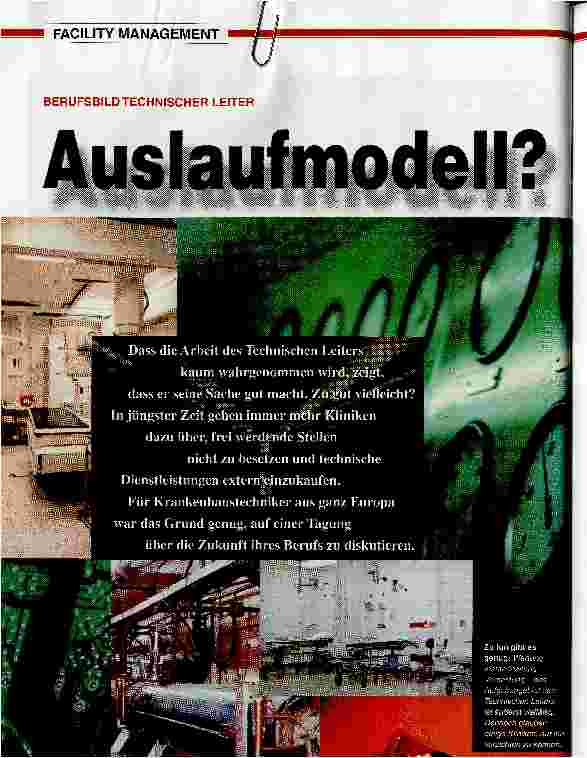 Vorschauseite 1: Auslaufmodell?Berufsbild Technischer Leiter