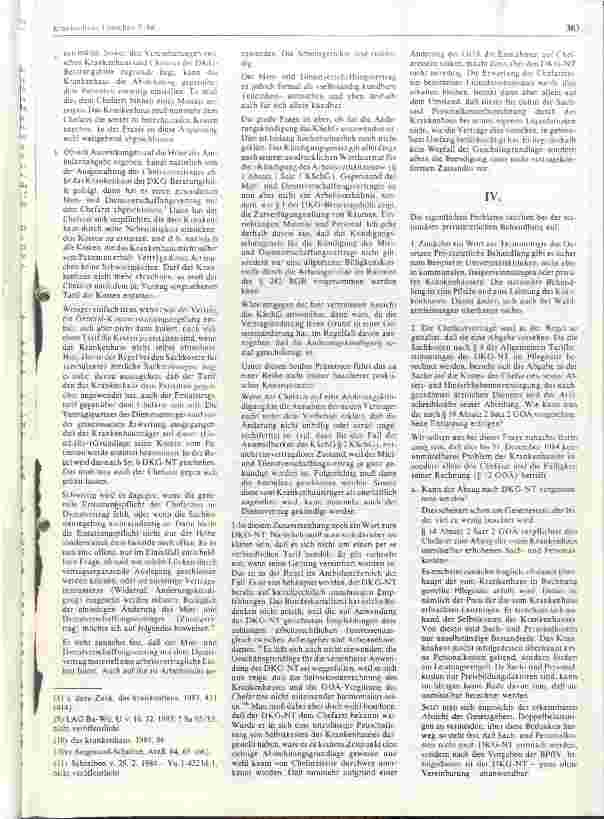 Vorschauseite 2: Gesetzliche Verpflichtung der Krankenhausträger zur Anpassung der Chefarztverträge an die geänderte GOÄ `83 im Jahr 1984