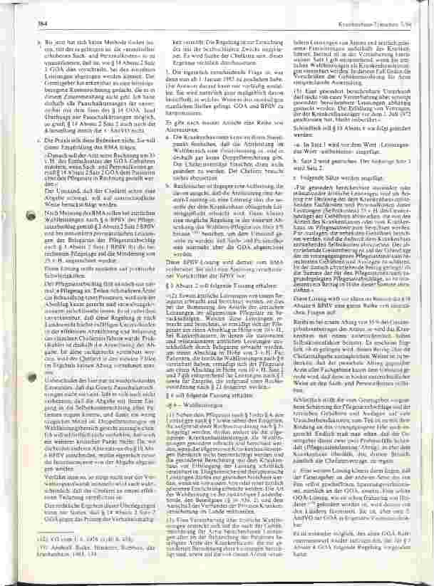 Vorschauseite 3: Gesetzliche Verpflichtung der Krankenhausträger zur Anpassung der Chefarztverträge an die geänderte GOÄ `83 im Jahr 1984