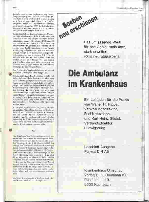 Vorschauseite 5: Gesetzliche Verpflichtung der Krankenhausträger zur Anpassung der Chefarztverträge an die geänderte GOÄ `83 im Jahr 1984