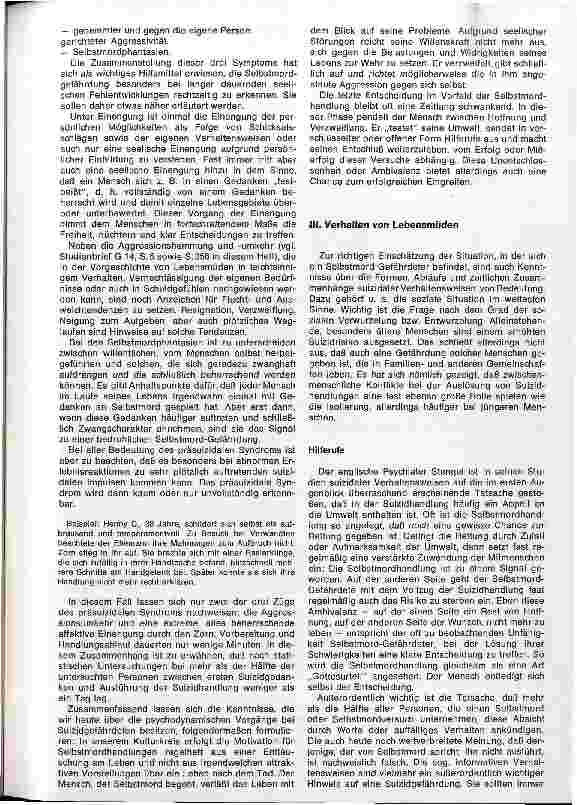 Vorschauseite 4: Hilfe für Selbstmord-Gefährdete Studienbrief für Predigt und Gemeindearbeit - G 14