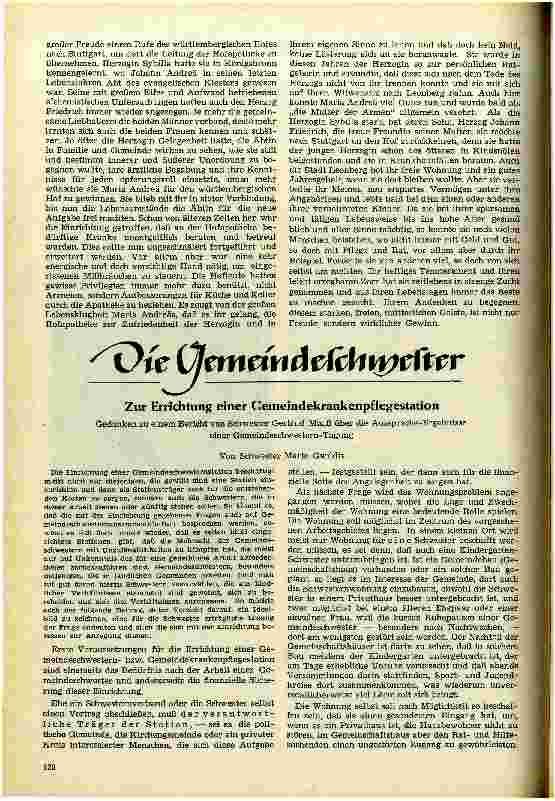 Vorschauseite 1: Zur Errichtung einer Gemeindekrankenpflegestation Gedanken zu einem Bericht von Schwester Gertrud Maas ...
