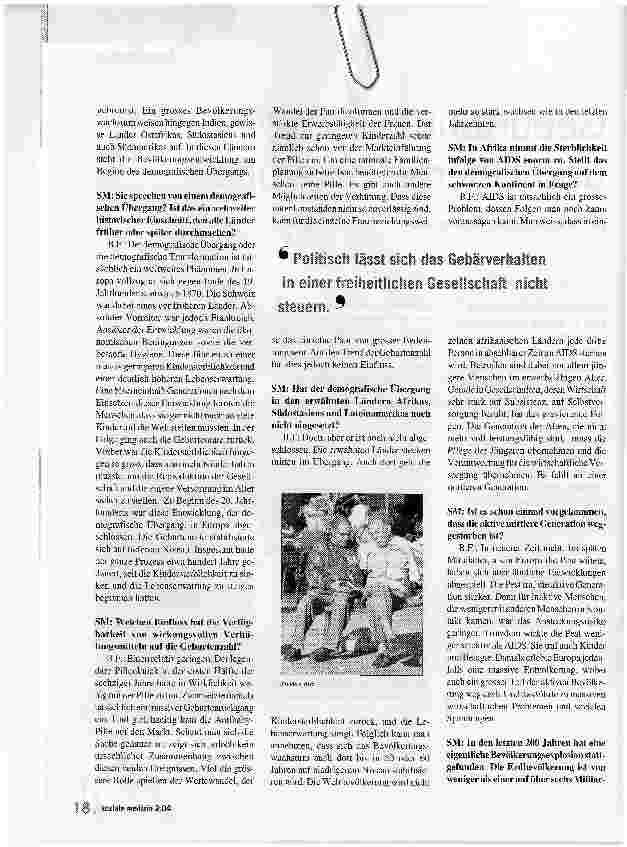 Vorschauseite 2: Geburtenrückgan und ÜberbevölkerunEin Gespräch über Demografie
