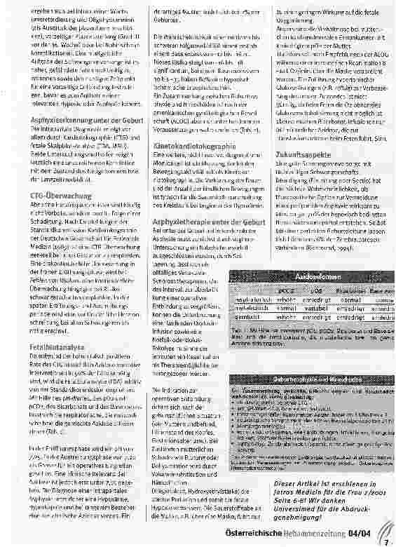 Vorschauseite 2: Intrauterine Asphyxie -Diagnostik und Therapie