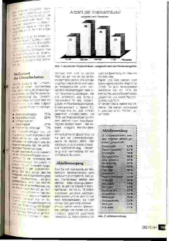 Vorschauseite 2: Der Umweltschutz in deutschen Krankenhäusern Ergebnisse aus dem Preisausschreiben Umweltbewußtes Krankenhaus