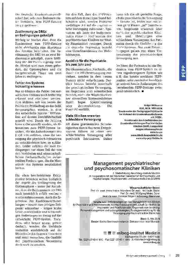 Vorschauseite 4: Psychiatrische Versorgung erkrankter Menschen sichern