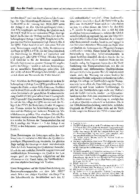 Vorschauseite 2: Pflegenoten weiterhin auf dem verfassungsrechtlichen und fachlichen Prüfstand (1. Teil)