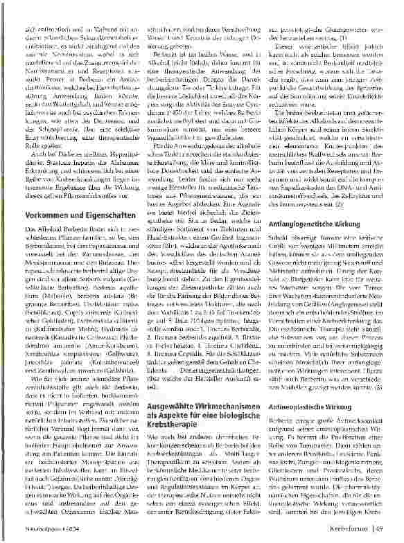 Vorschauseite 2: Berberin: Farbe zeigen bei Krebs
