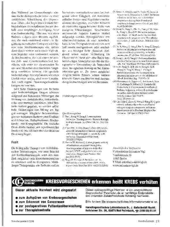 Vorschauseite 4: Berberin: Farbe zeigen bei Krebs