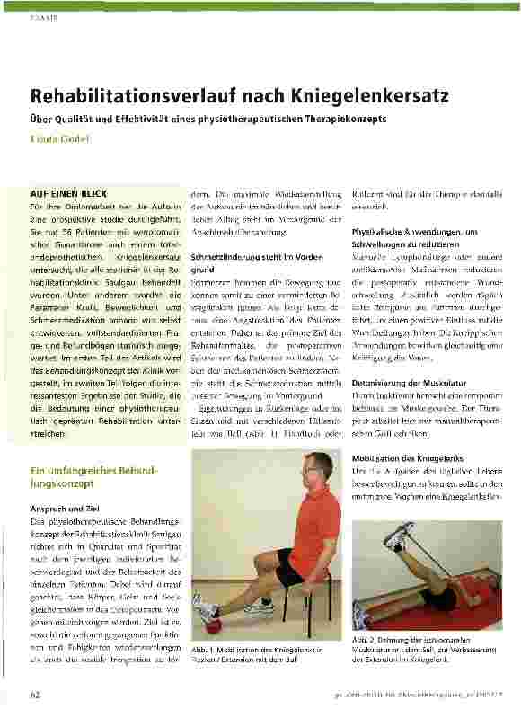 Vorschauseite 1: Rehabilitationsverlauf nach Kniegelenkersatz