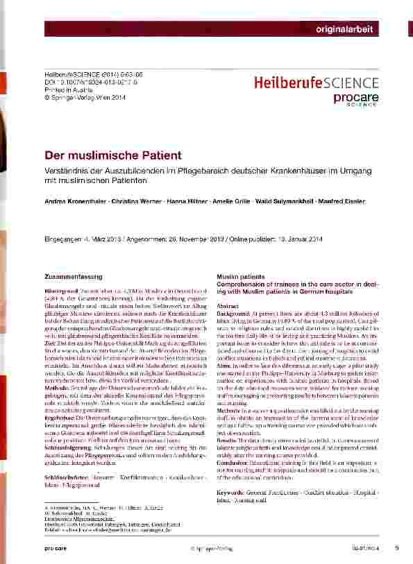 Vorschauseite 1: Der muslimische Patient