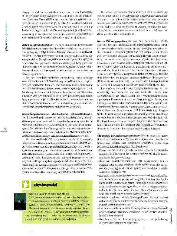 Vorschauseite 2: Softlaser in der Physiotherapie Kranke Zellen in Schuss bringen