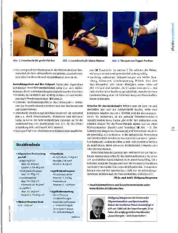 Vorschauseite 3: Softlaser in der Physiotherapie Kranke Zellen in Schuss bringen