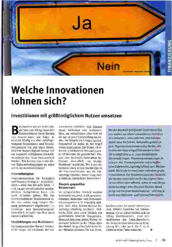 Vorschauseite 1: Welche Innovationen lohnen sich?