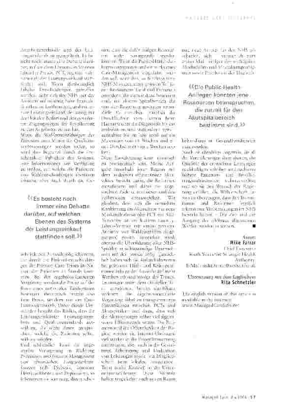 Vorschauseite 3: Die jüngsten Reformen im britischen NHS aus Sicht eines Gesundheitsdirektors