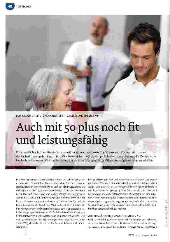 Vorschauseite 1: Auch mit 50 plus noch fit und leistungsfähig