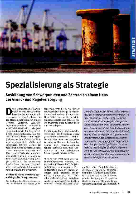 Vorschauseite 1: Spezialisierung als Strategie