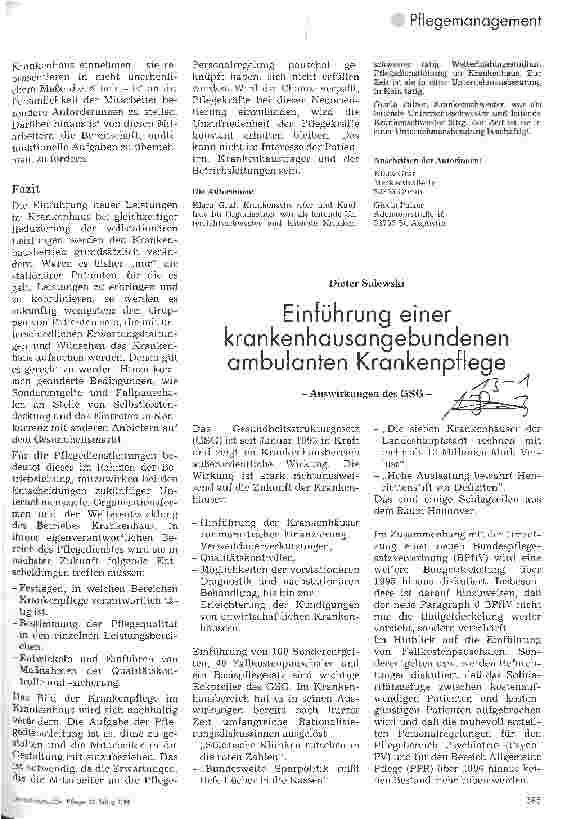 Vorschauseite 6: Auswirkungen des Gesundheitsstruktuergesetz auf die Krankenpflege