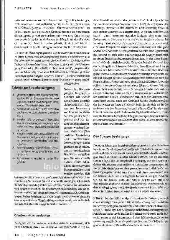 Vorschauseite 3: Raus aus der StressfalleStressbewältigung für Leitungskräfte in der Pflegepraxis