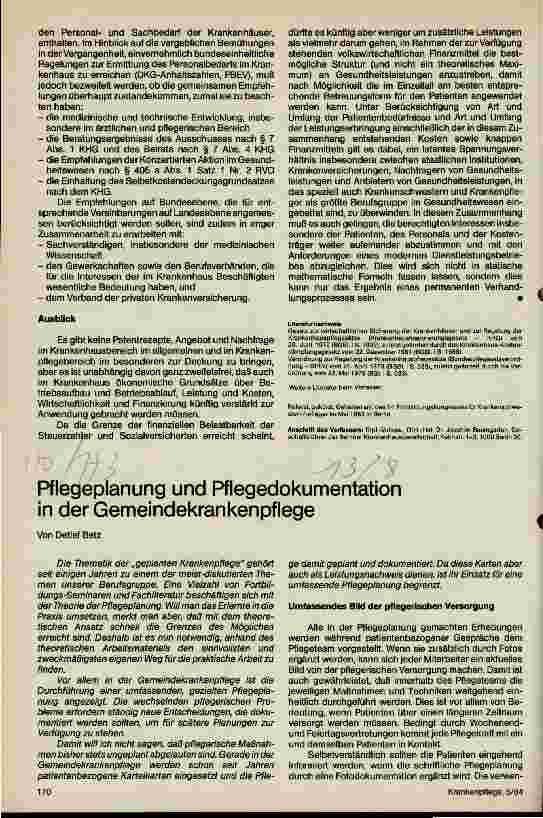 Vorschauseite 1: Pflegeplanung und Pflegedokumentation in der Gemeindekrankenpflege