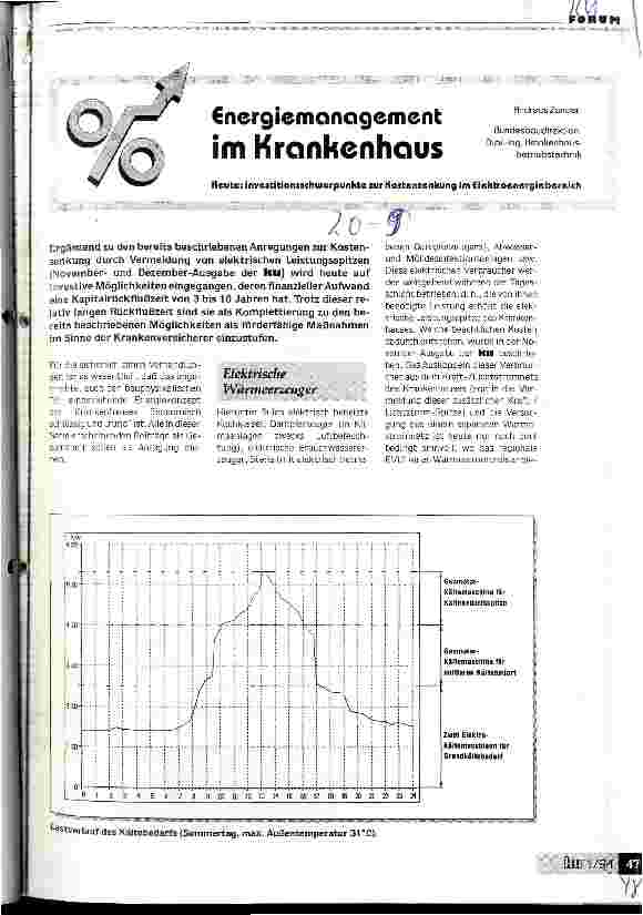 Vorschauseite 1: Energiemanagement im Krankenhaus Heute: Investitionsschwerpunkte zur Kostensenkung im Elektroenergiebereich