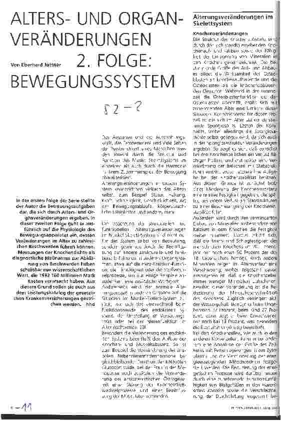 Vorschauseite 1: Altersund Organveränderungen 2. Folge: Bewegungssystem