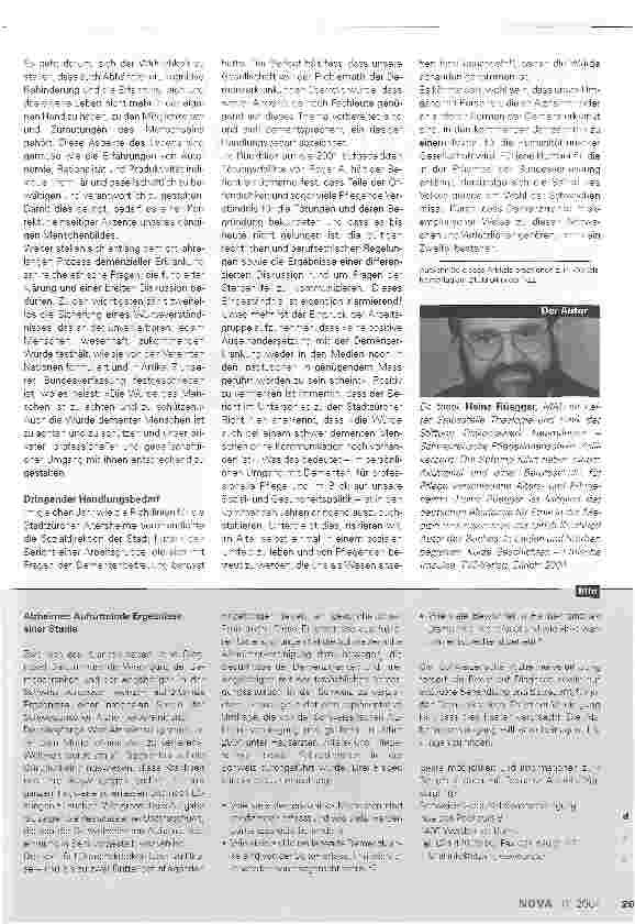 Vorschauseite 3: Anfrage an die Humanität unserer GesellschaftHerausforderung Demenz