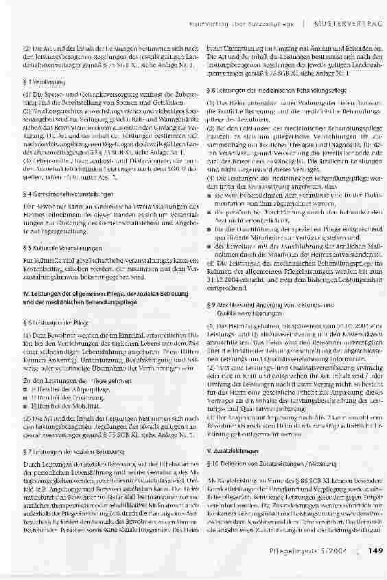 Vorschauseite 2: Heimvertrag über Kurzzeitpflege