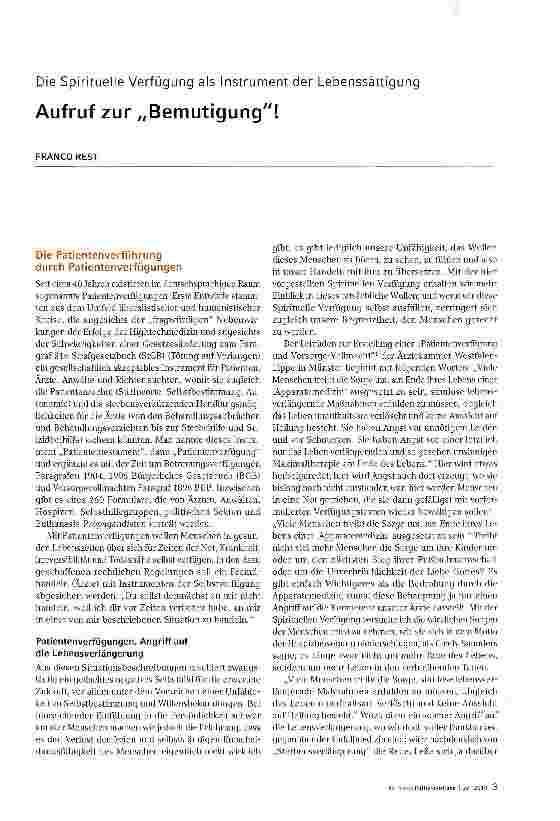 Vorschauseite 1: Aufruf zur „Bemutigung!