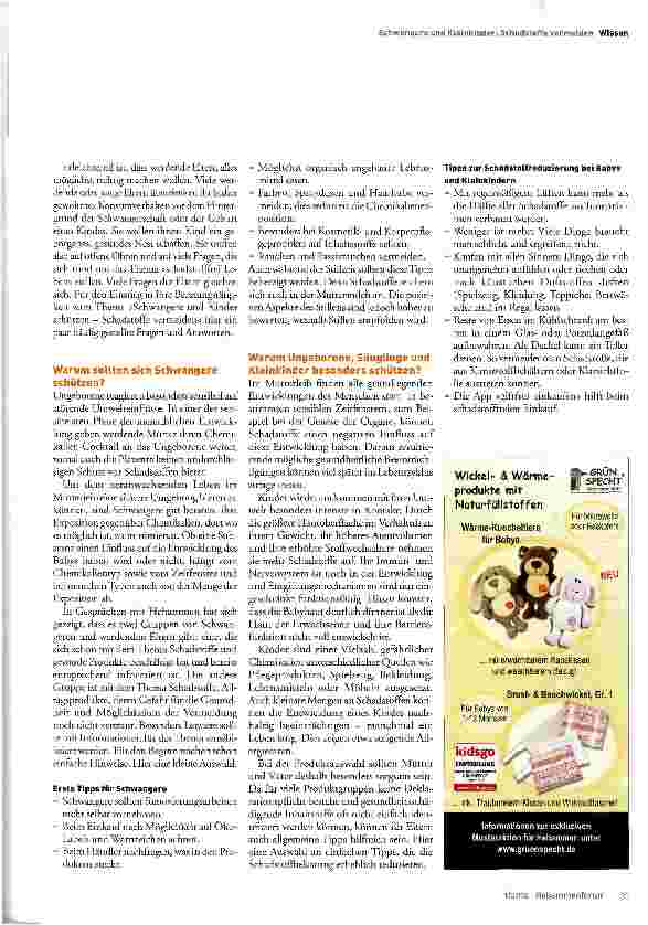 Vorschauseite 2: Schwangere und Kinder schützen - Schadstoffe vermeiden