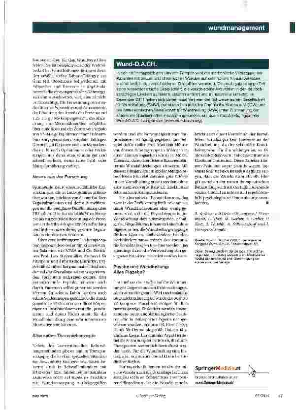 Vorschauseite 2: Wundbehandlung aktuellErster Dreiländerkongress Wund-D.A.CH