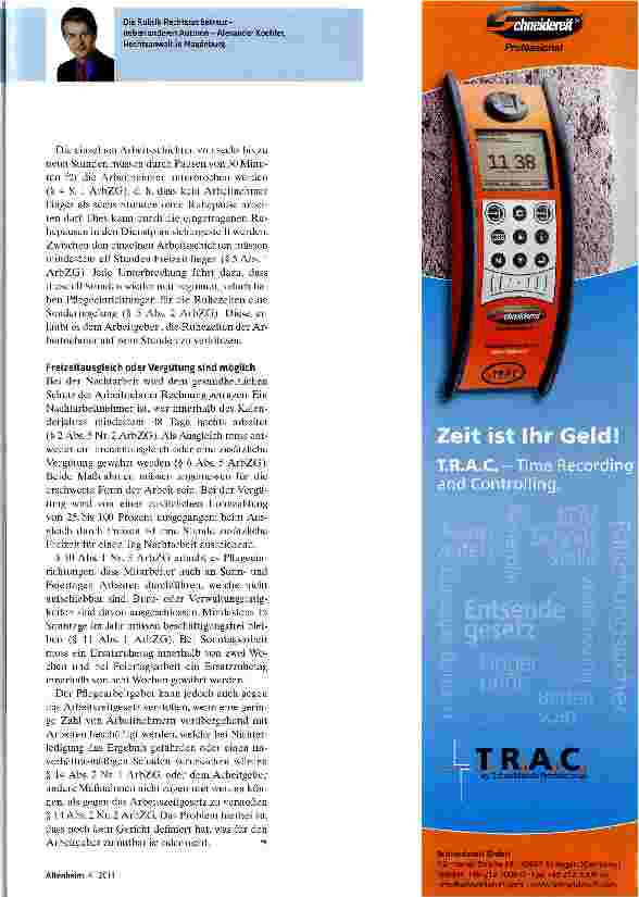 Vorschauseite 2: Die Gestaltung der Dienstpläne birgt Tücken